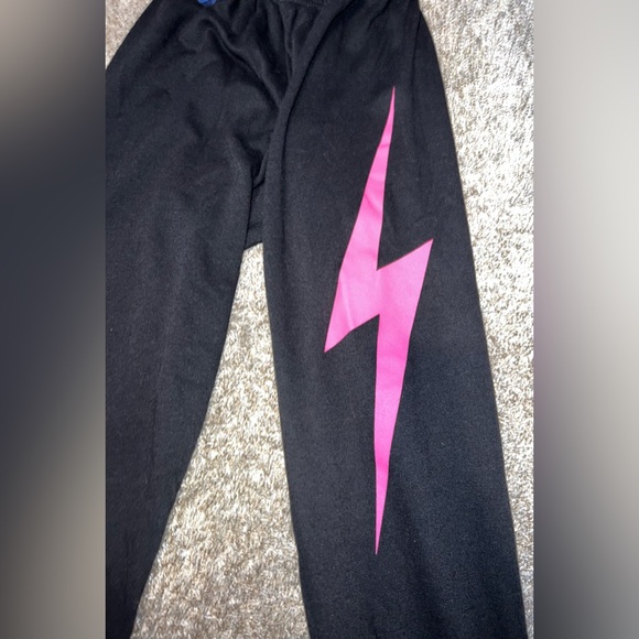 Aviator Nation Bolt Sweatpants Black / Neon Pink Size Small - Picture 5 of 10